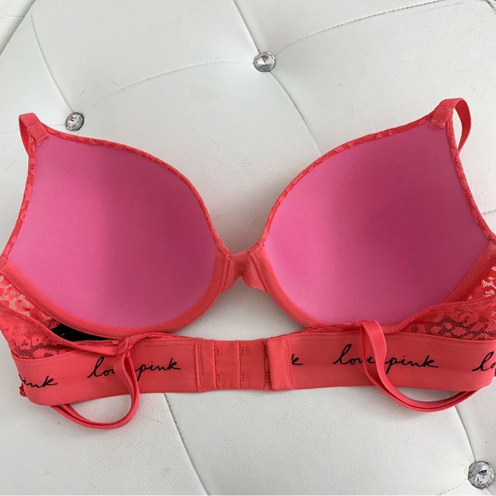 Victoria’s Secret PINK Wear Everywhere Lightly Lined T-Shirt Bra Coral 34C - Picture 5 of 9